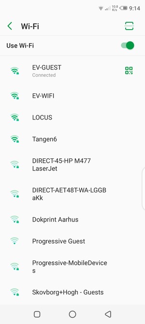 You are now connected to the Wi-Fi network