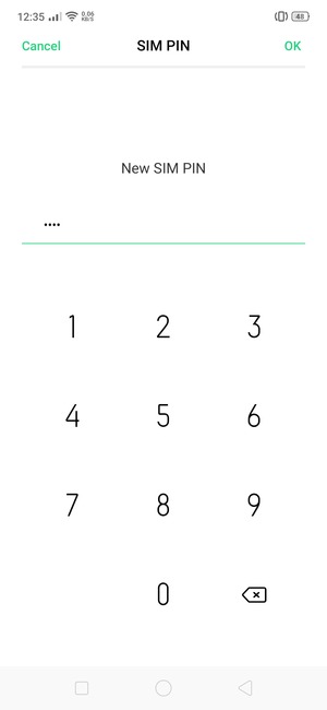 Enter your New SIM PIN and select OK