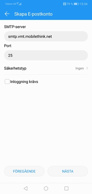 Avmarkera Inloggning krävs-rutan och välj NÄSTA