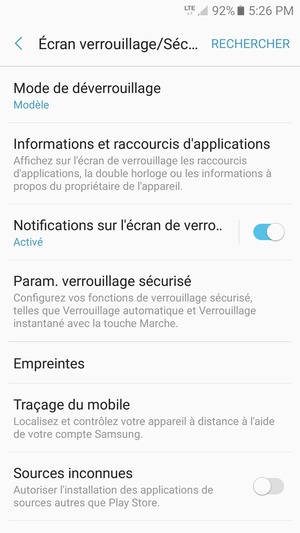Votre téléphone est maintenant sécurisé par un écran de verrouillage