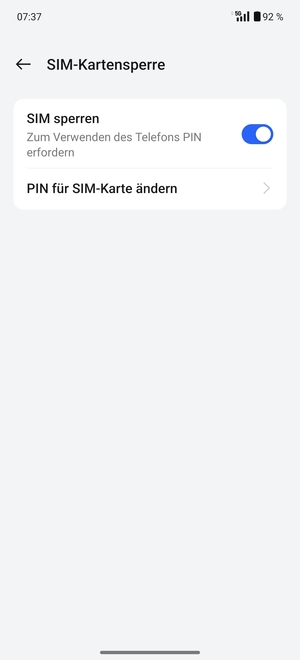 Wählen Sie PIN für SIM-Karte ändern
