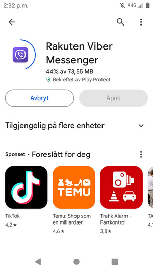 Vent til installasjonen er ferdig