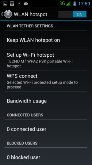 Your phone is now set up for use as a modem