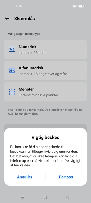 Vælg Fortsæt