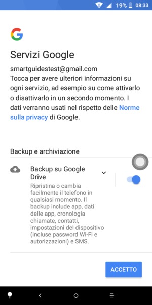 Seleziona ACCETTO