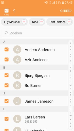 Selecteer GEREED