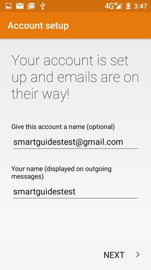 Give your account a name and enter your name. Select NEXT