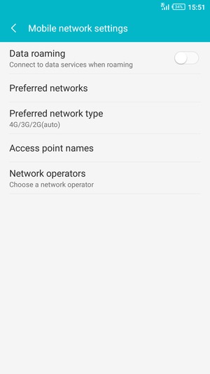To change network if network problems occur, select Network operators