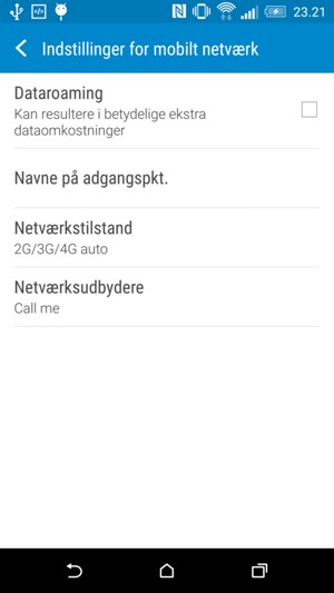 For at skifte netværk, hvis der opstår netværksproblemer, vælg Netværksudbydere