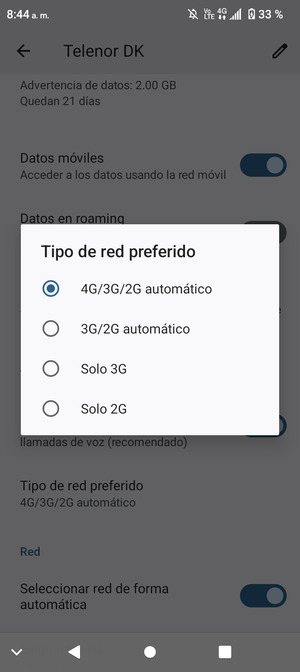 Seleccione la opción deseada