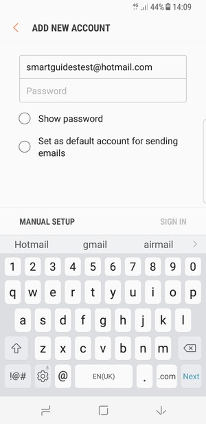 Enter your Hotmail address and select Next