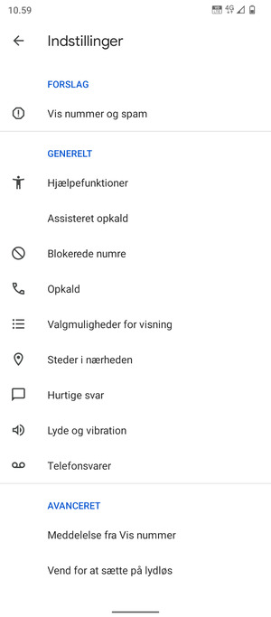 Vælg Telefonsvarer