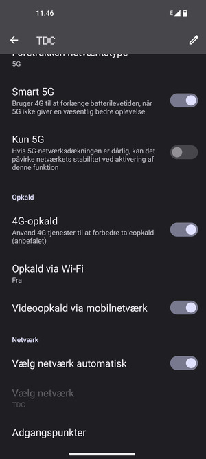 Scroll til og vælg Adgangspunkter