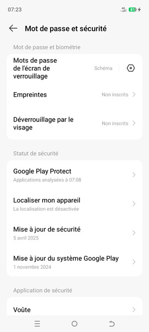 Votre téléphone est maintenant sécurisé par un écran de verrouillage
