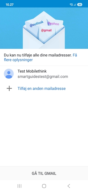 Vælg GÅ TIL GMAIL