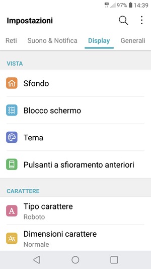 Seleziona Display e Blocco schermo