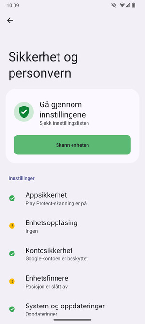 Velg Enhetsopplåsing