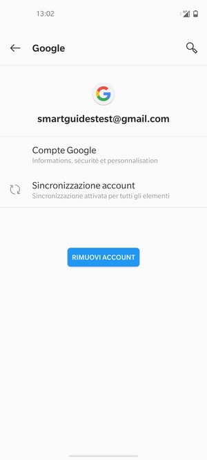 Seleziona Sincronizzazione account