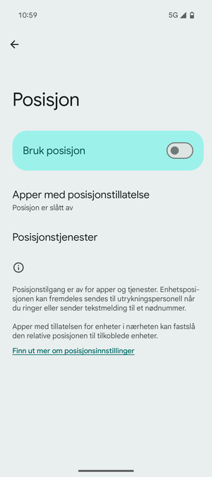 Slå av Bruk posisjon