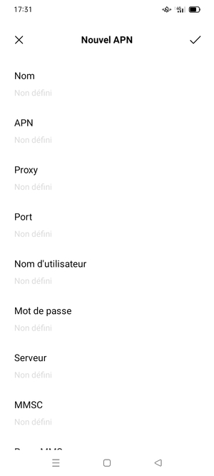Saisissez les informations MMS