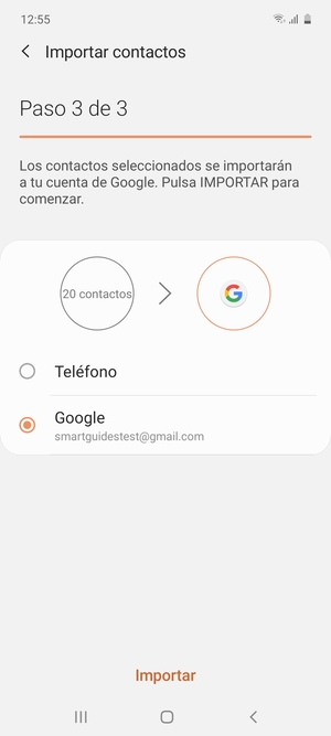 Seleccione Importar