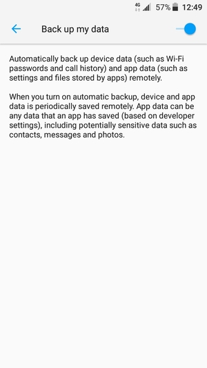 Select the Back button