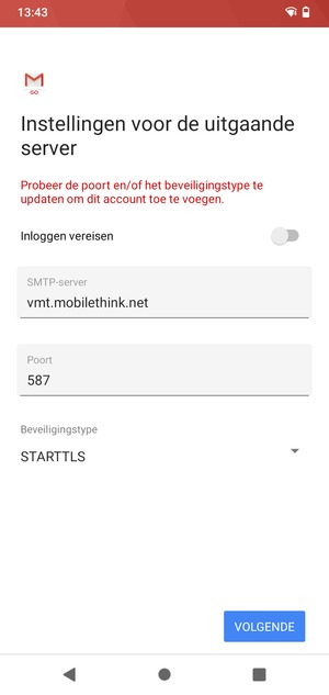 Selecteer Beveiligingstype
