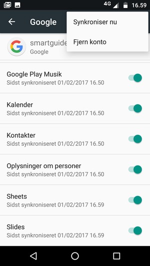 Vælg Synkroniser nu