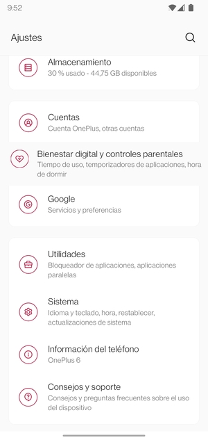 Desplácese y seleccione Sistema