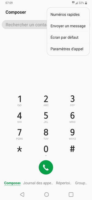 Sélectionnez Paramètres d'appel
