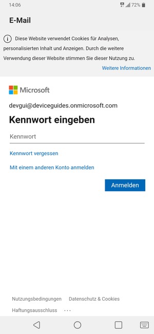 Geben Sie Ihre Passwort ein und wählen Sie Anmelden