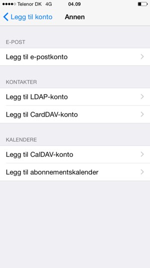 Velg Legg til e-postkonto