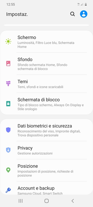 Per attivare il blocco dello schermo, vai al menu Impostaz. e seleziona Schermata di blocco