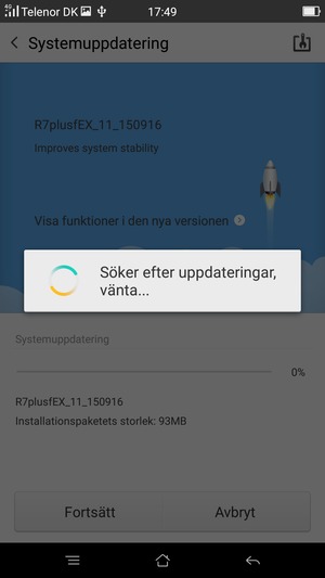 Vänta på att sökningen avslutas