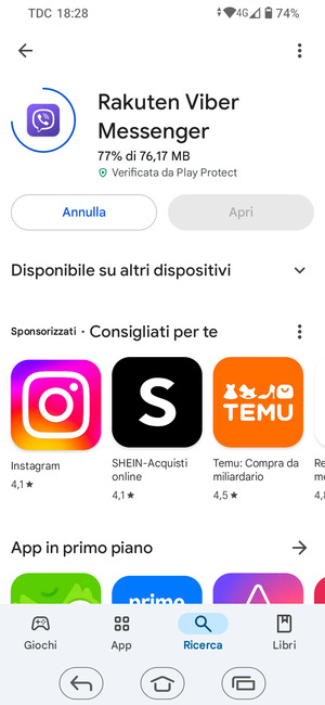 Attendi il completamento del processo di installazione