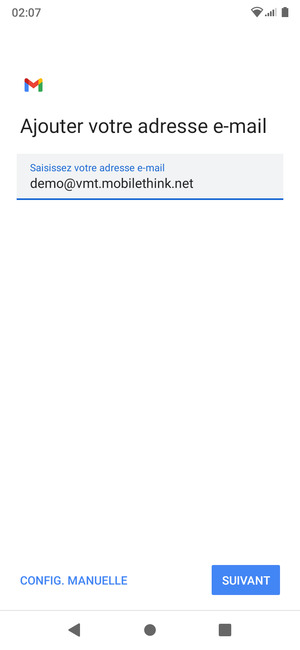 Saisissez votre adresse e-mail et sélectionnez SUIVANT