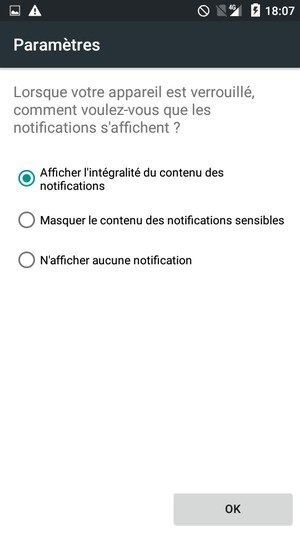 Sélectionnez votre option préférée et sélectionnez OK