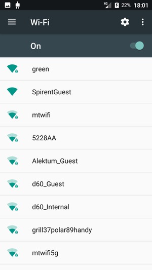 Select the wireless network you want to connect to