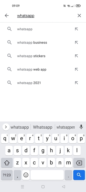 Voer de app-naam in en selecteer Zoeken
