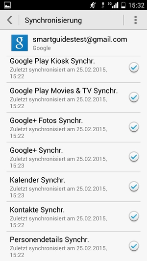 Stellen Sie sicher, dass Kontakte Synchr. / Kontakte ausgewählt ist