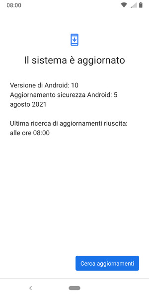 Se il tuo telefono è aggiornato, vedrai la seguente schermata