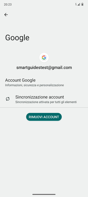 Seleziona Sincronizzazione account