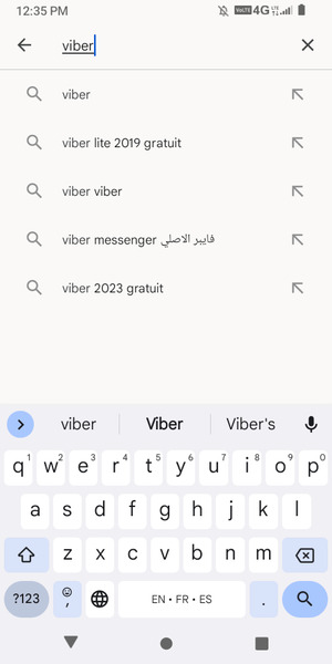 Saisissez le nom de l'appli et sélectionnez Rechercher