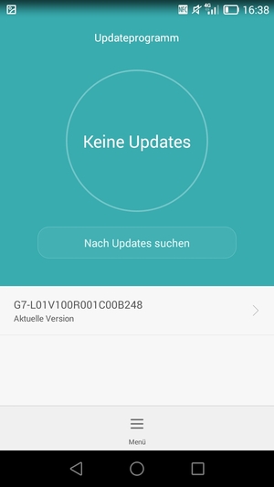 Falls Ihr Handy aktualisiert ist, wird Ihnen der folgende Bildschirm angezeigt.