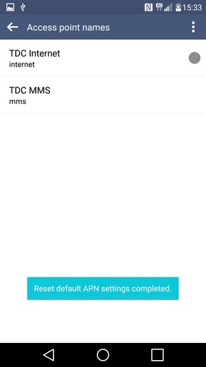 Your phone will reset to default Internet and MMS settings