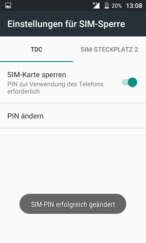 Ihre SIM-PIN wurde geändert