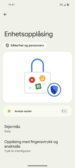Velg Skjermlås