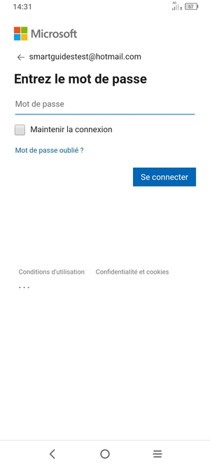 Saisissez votre mot de passe et sélectionnez Se connecter