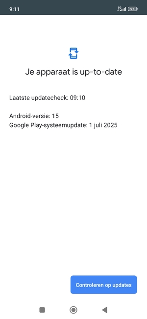 Als uw telefoon up-to-date is, zult u het volgende scherm zien