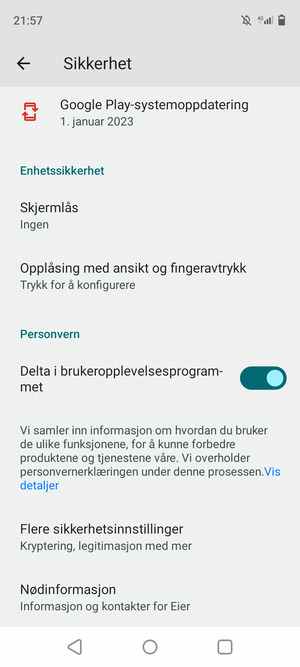For å bytte PIN-koden til SIM-kortet, gå til Sikkerhet-menyen og velg Flere sikkerhetsinnstillinger